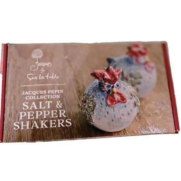 Jacques Pepin For Sur La Table Chicken / Rooster Salt & Pepper Shakers - Picture 1 of 12